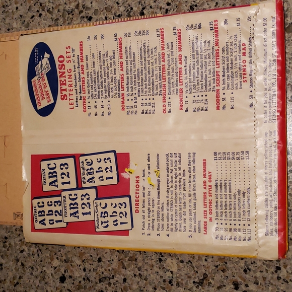 Vintage Stenso Old English Letters and Numbers Stencils - Picture 3 of 6